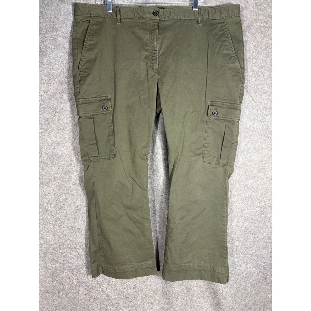 Banana Republic Womens 20 Authentic Chino Bootcut‎ Cargo Pants Green 515453-01